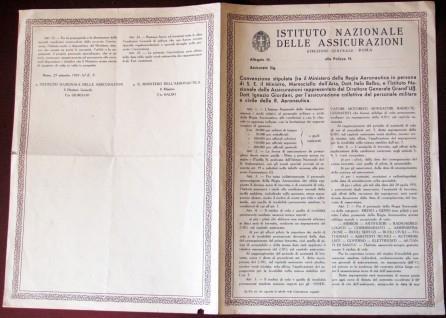 Ina. Convenzione Stipulata Con Italo Balbo Per Ministero Della Regia …