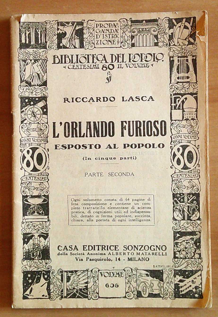 L'ORLANDO FURIOSO ESPOSTO AL POPOLO Parte II, 1936 - Biblioteca …