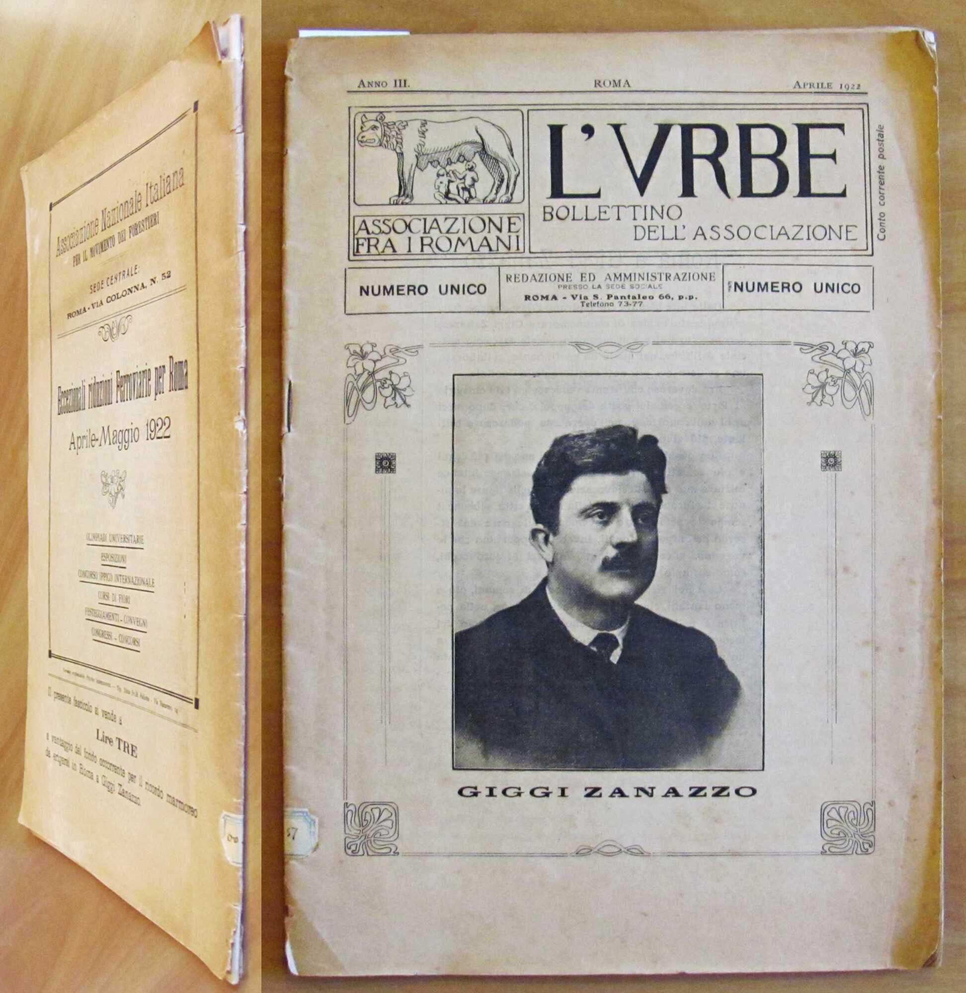 L'URBE - Bollettino dell'Associazione Fra i Romani, Aprile 1922