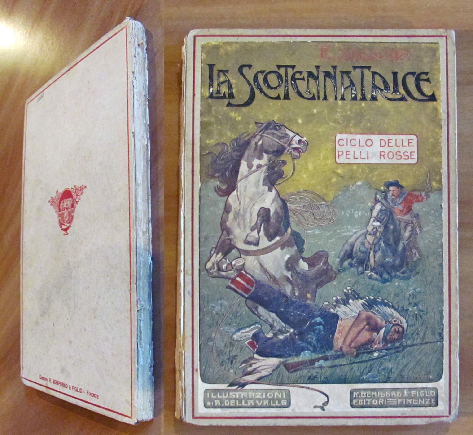 LA SCOTENNATRICE Ciclo delle Pelle Rosse, 1921- ill. DELLA VALLE
