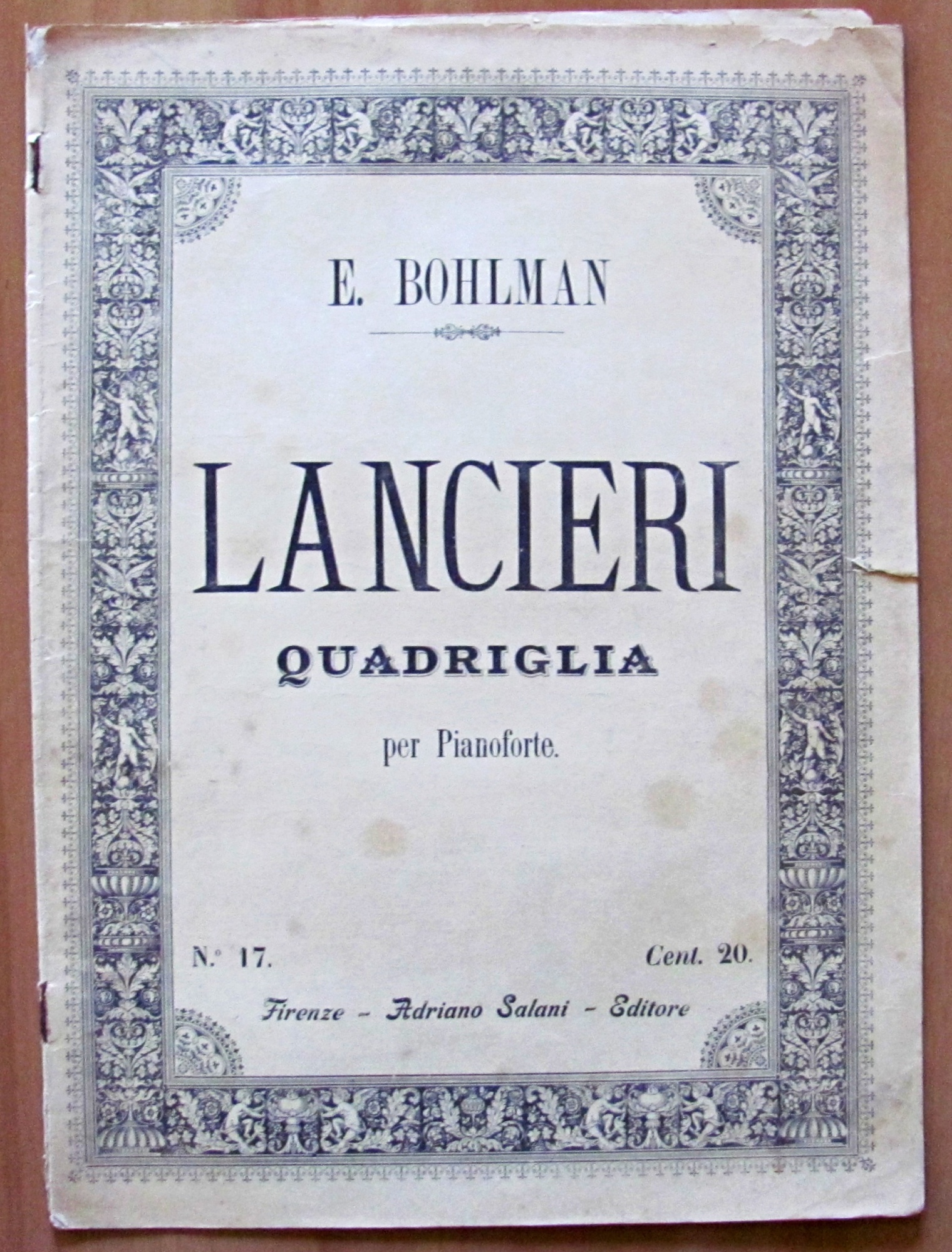 LANCIERI - QUADRIGLIA - PER PIANOFORTE