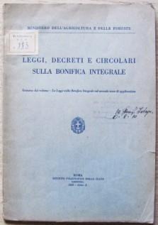 Leggi Decreti E Circolari Sulla Bonifica Integrale. Ministero Dell'Agricoltura E …