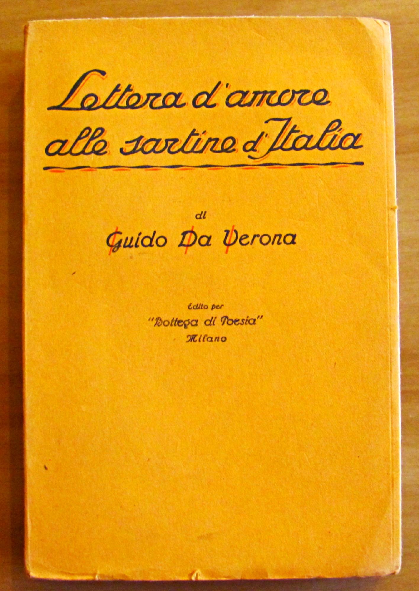 LETTERA D'AMORE ALLE SARTINE D'ITALIA