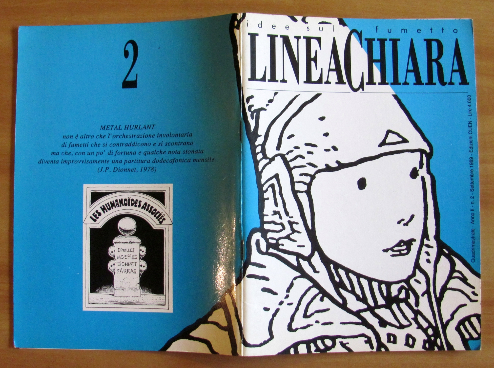 LINEA CHIARA N.2 - Idee sul Fumetto, 1989 cop. MOEBIUS