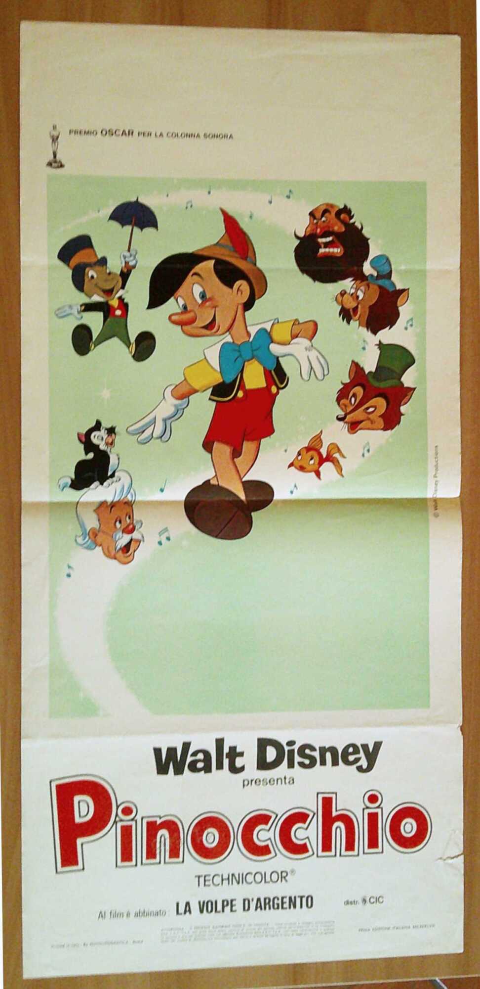 Locandina Originale PINOCCHIO, I ed. Italiana 1947