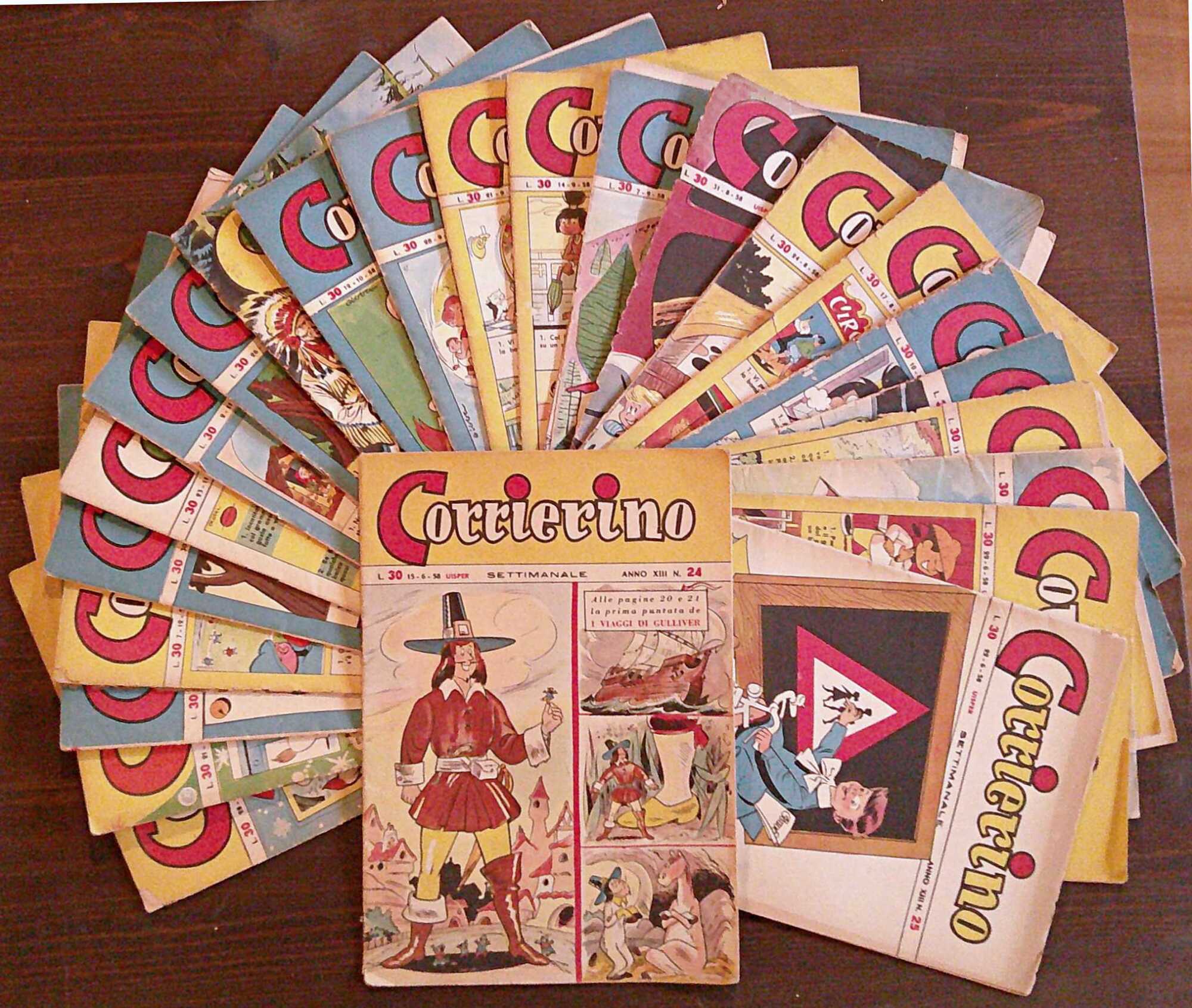 Lotto 24 Albi CORRIERINO settimanale, 1958 - con storia di …