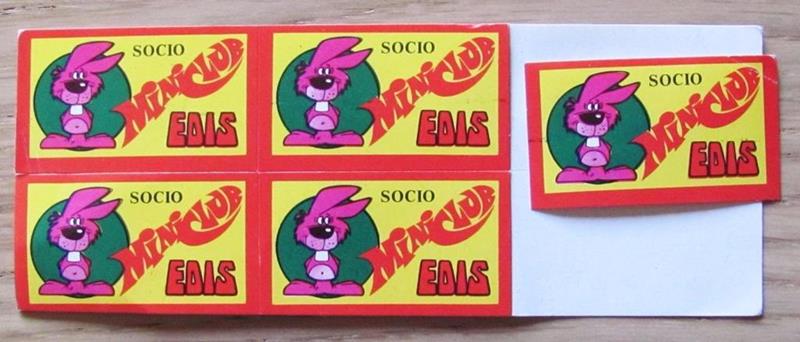 Lotto 5 Figurine. Card Adesive. Socio Miniclub Edis