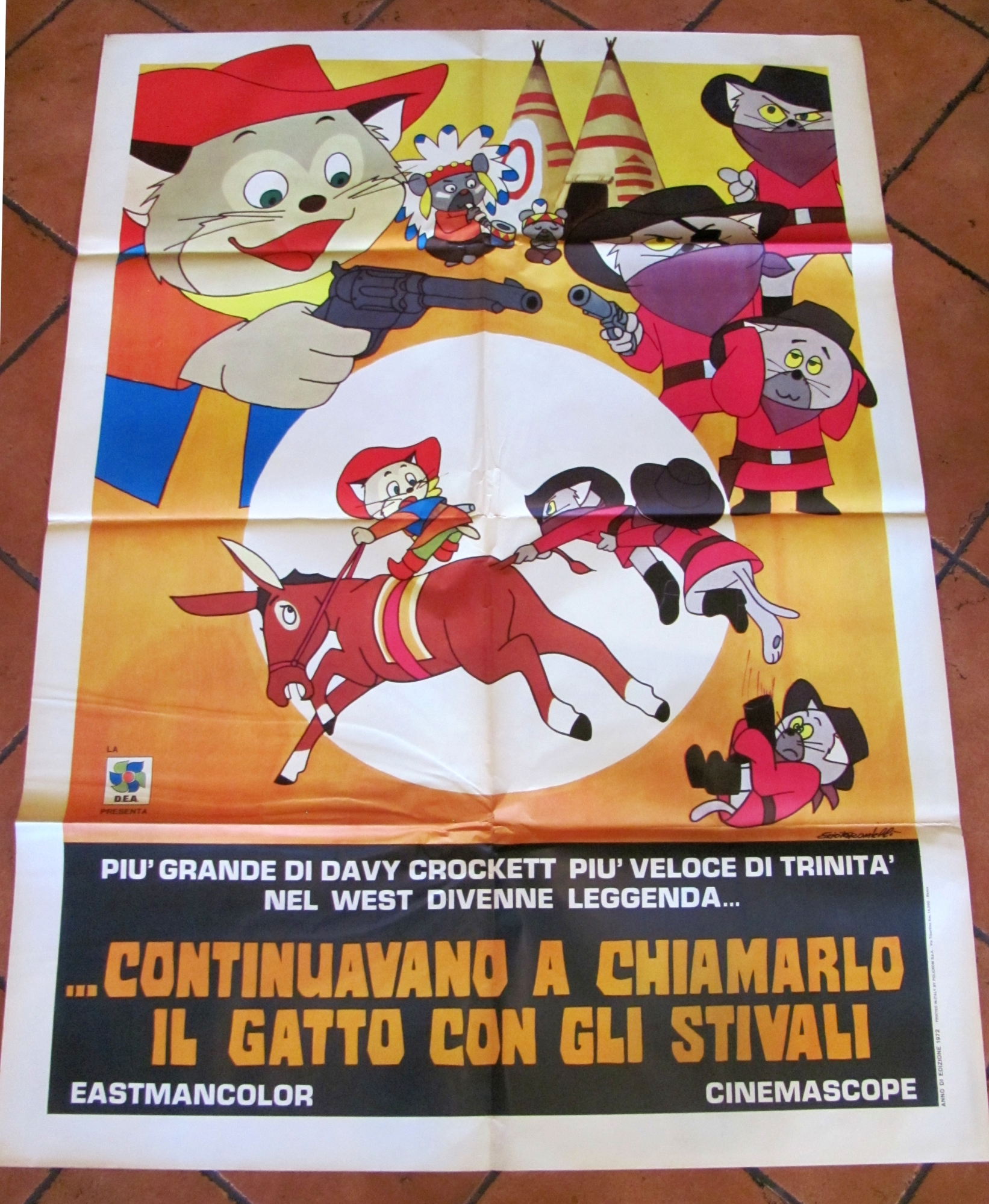 Manifesto CONTINUAVANO A CHIAMARLO IL GATTO CON GLI STIVALI, 1972 …