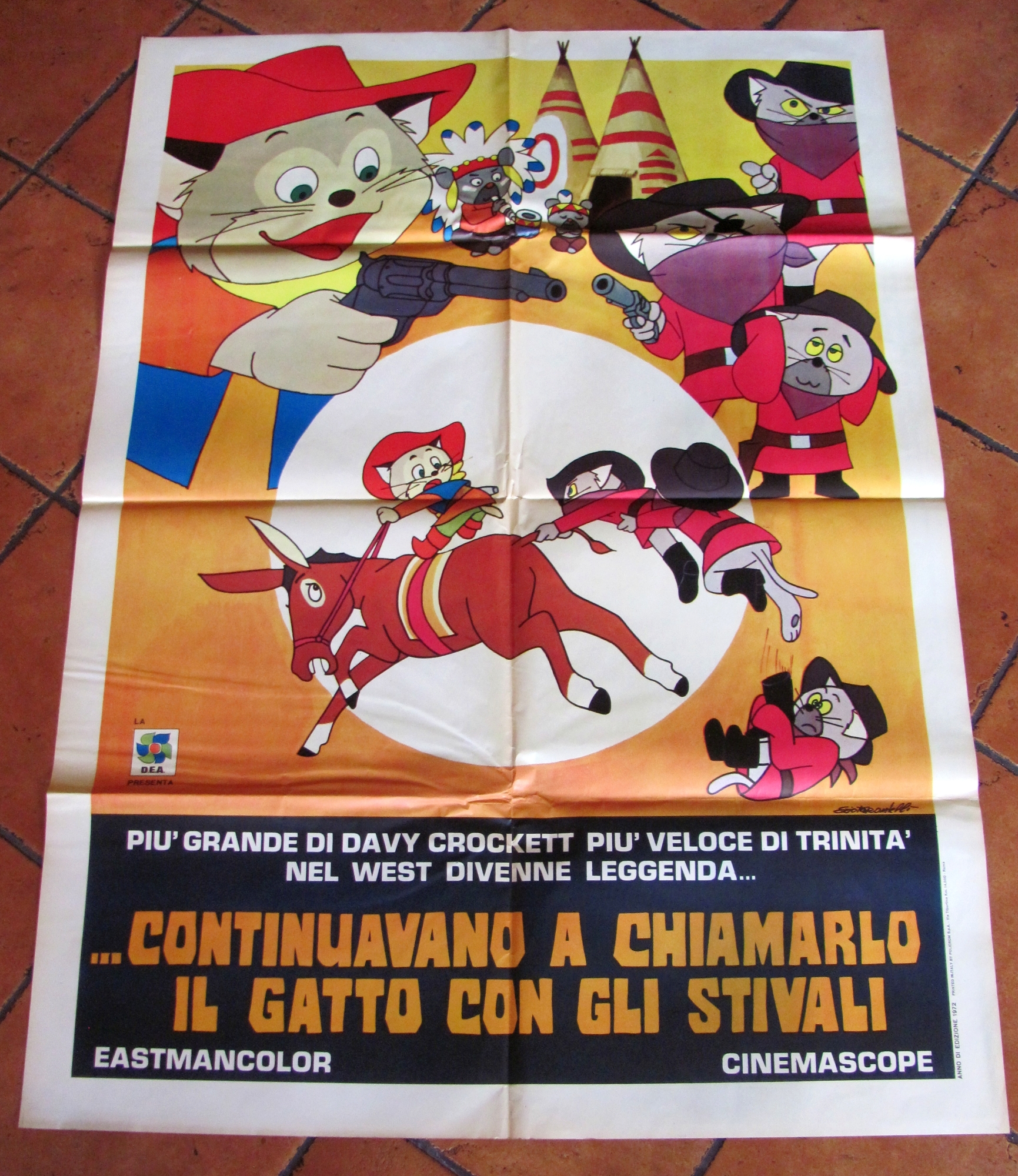 Manifesto CONTINUAVANO A CHIAMARLO IL GATTO CON GLI STIVALI, 1972 …