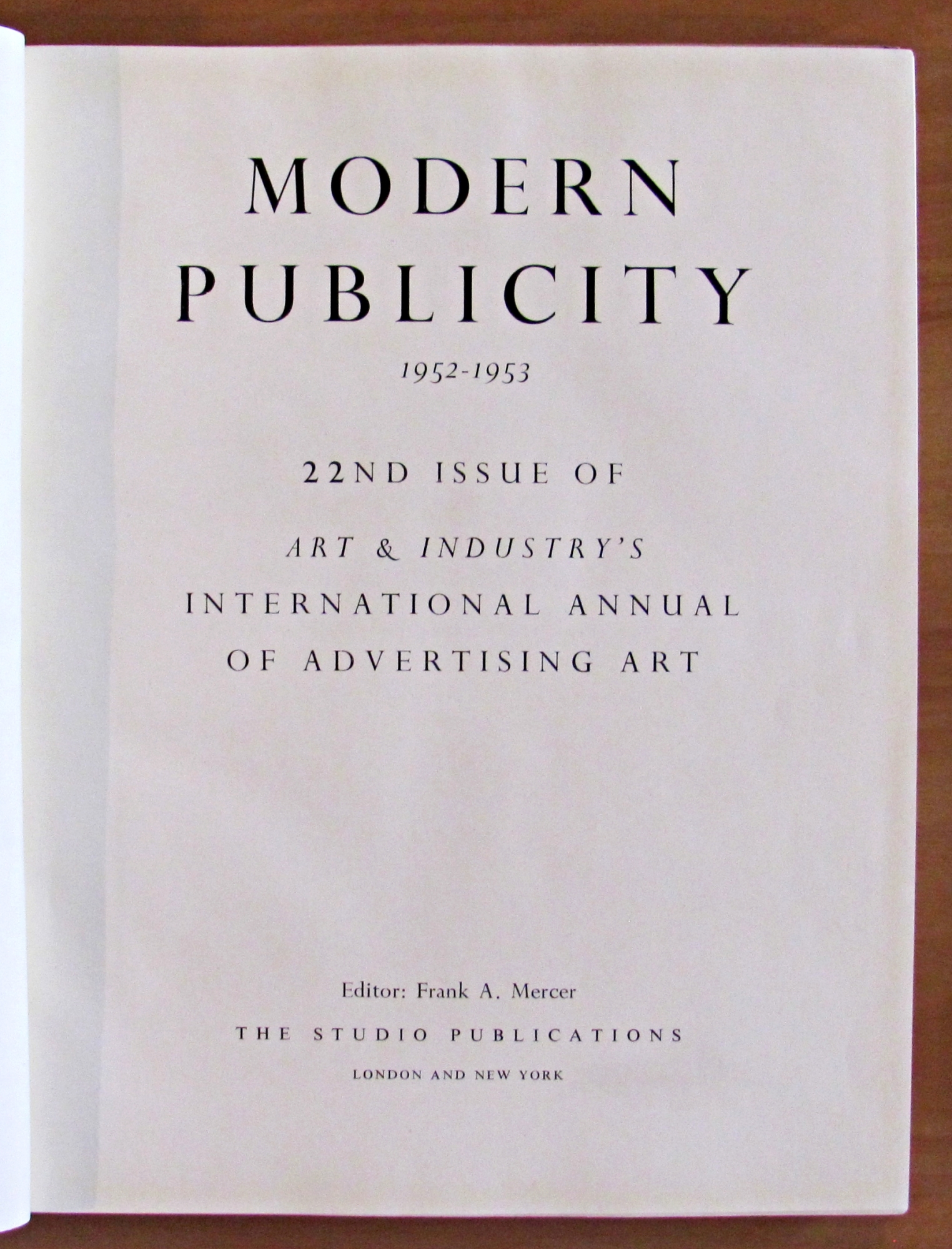 MODERN PUBLICITY - 1952-1953 N.22.