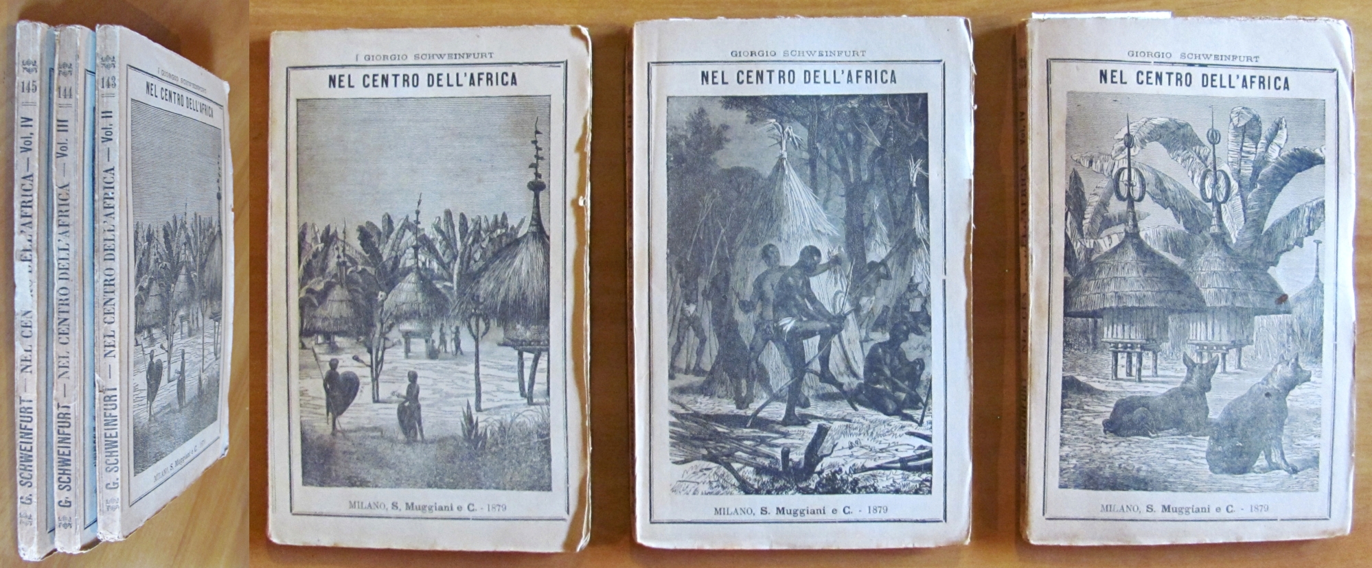 NEL CENTRO DELL'AFRICA - 3 Volumi, Non Completo, 1879