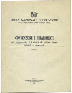 Opera Nazionale Dopolavoro. Ufficio Centrale Educazione Artistica. Roma. Convenzioni-Chiarimenti Sui …