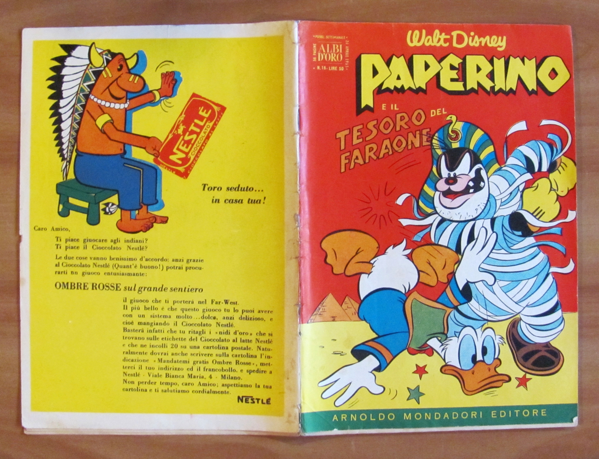 PAPERINO E IL TESORO DEL FARAONE - Albo d'Oro N.16, …
