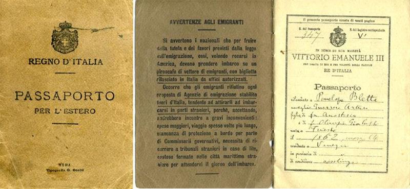 Passaporto Per L'Estero Del Regno D'Italia Viaggiato Con Bolli E …
