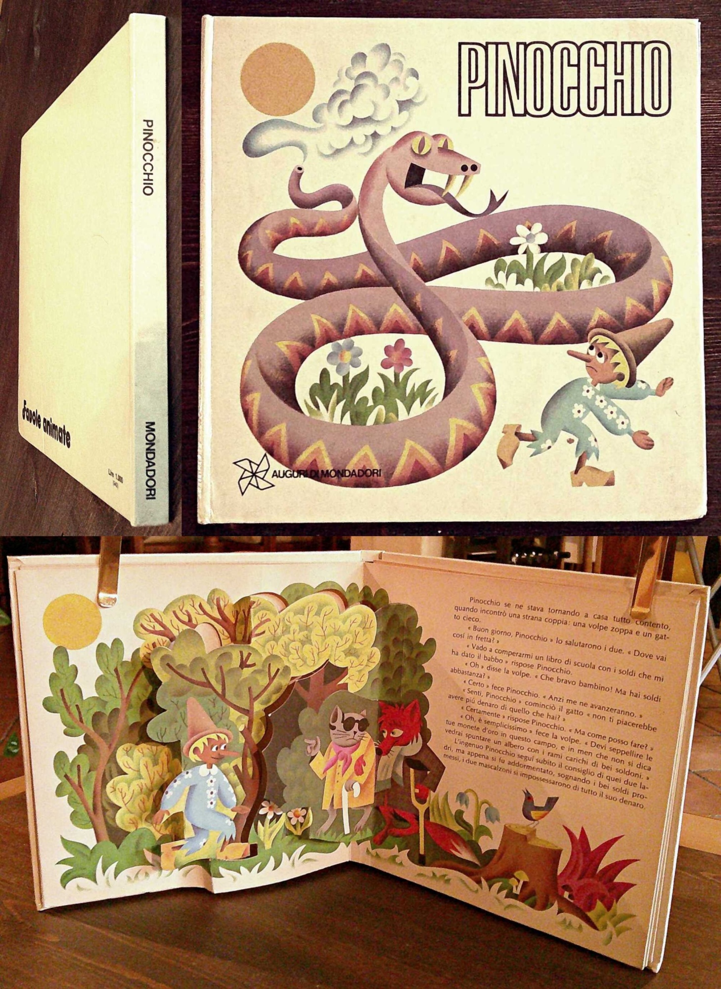 PINOCCHIO - Coll. Favole Animate, I ed. 1974 - POP-UP