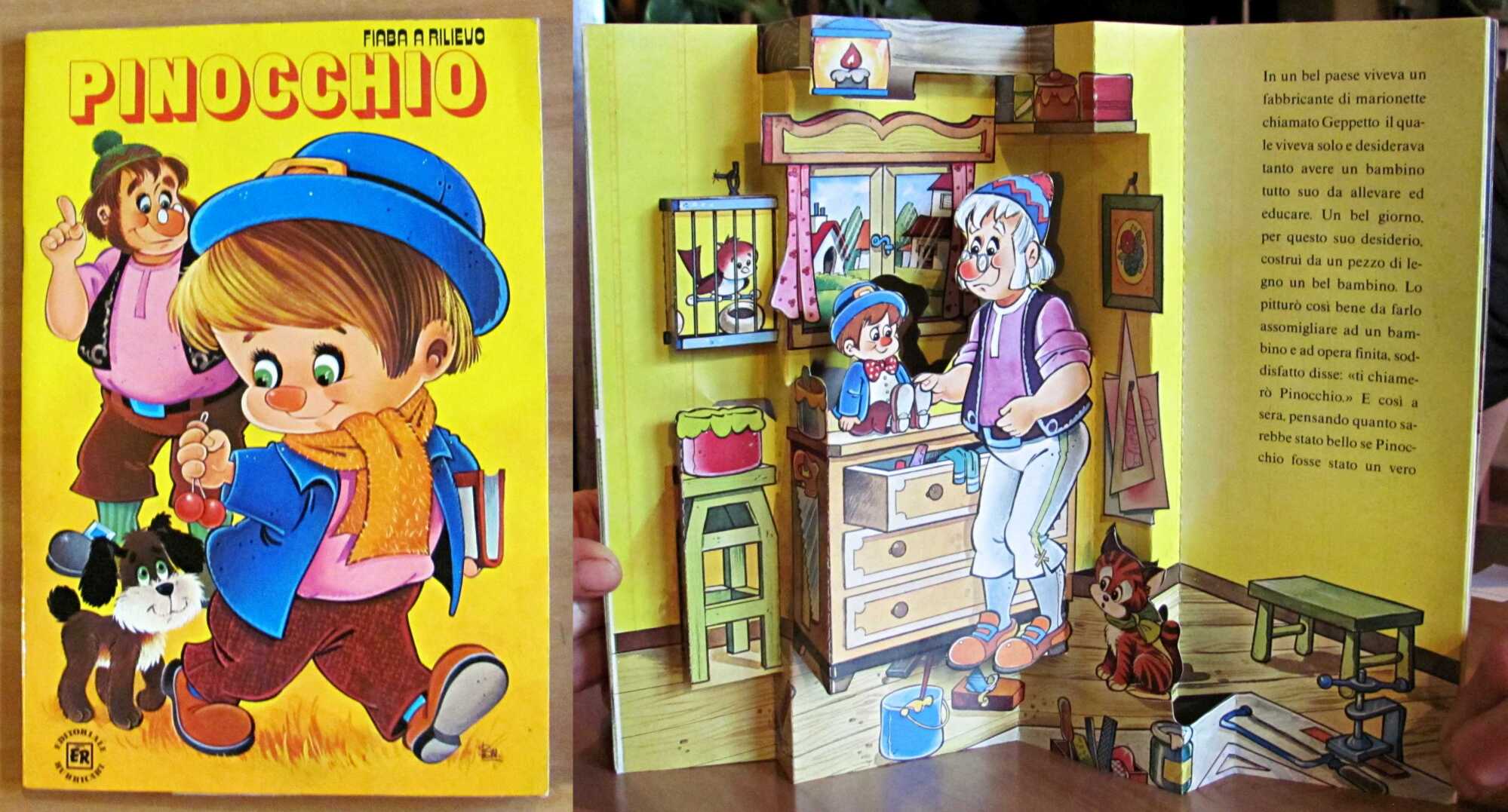 PINOCCHIO - Collana Fiabe a Rilievo - Pop-Up, anni '80