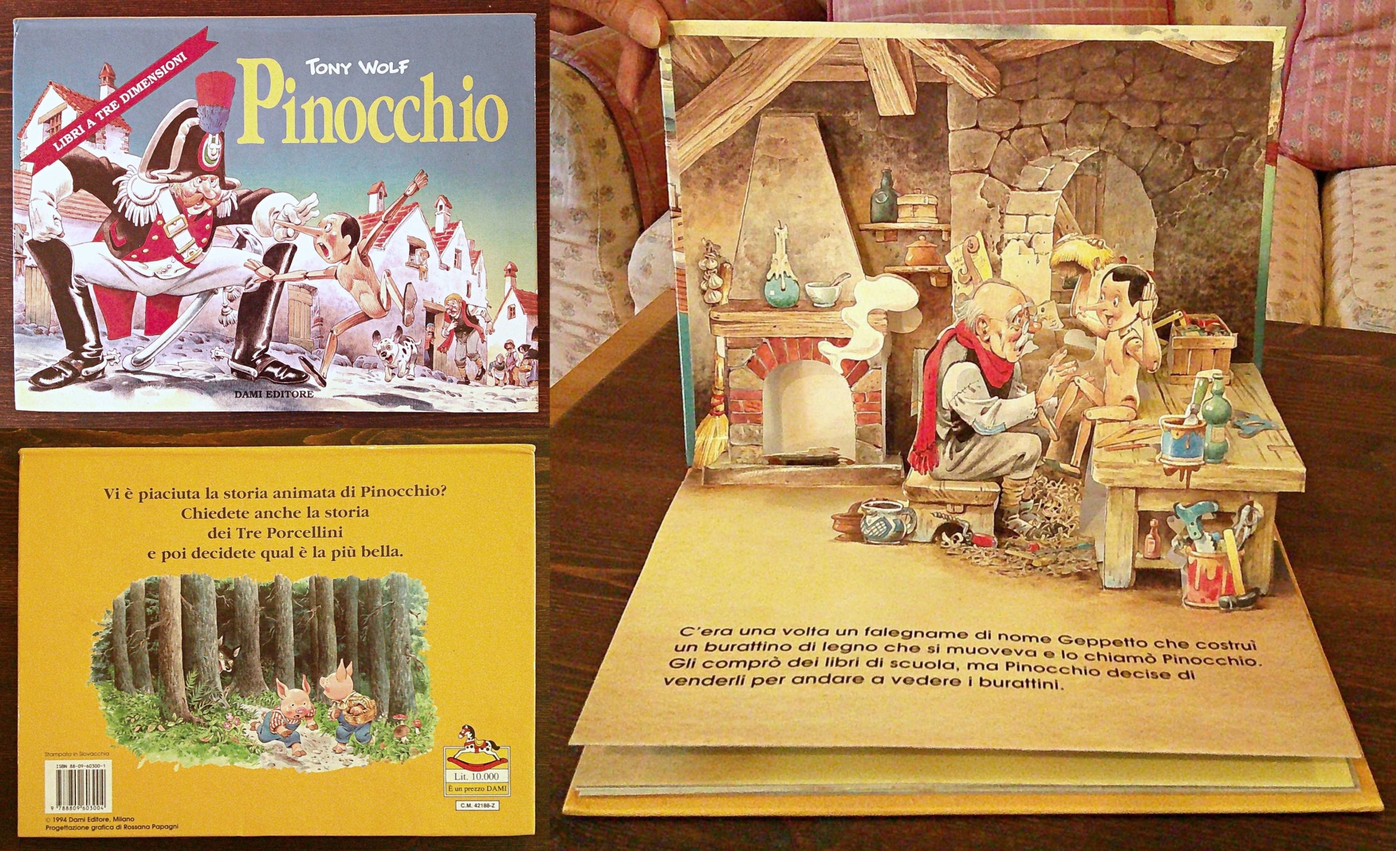PINOCCHIO -Libri a tre dimensioni, I ed. 1994 - POP …
