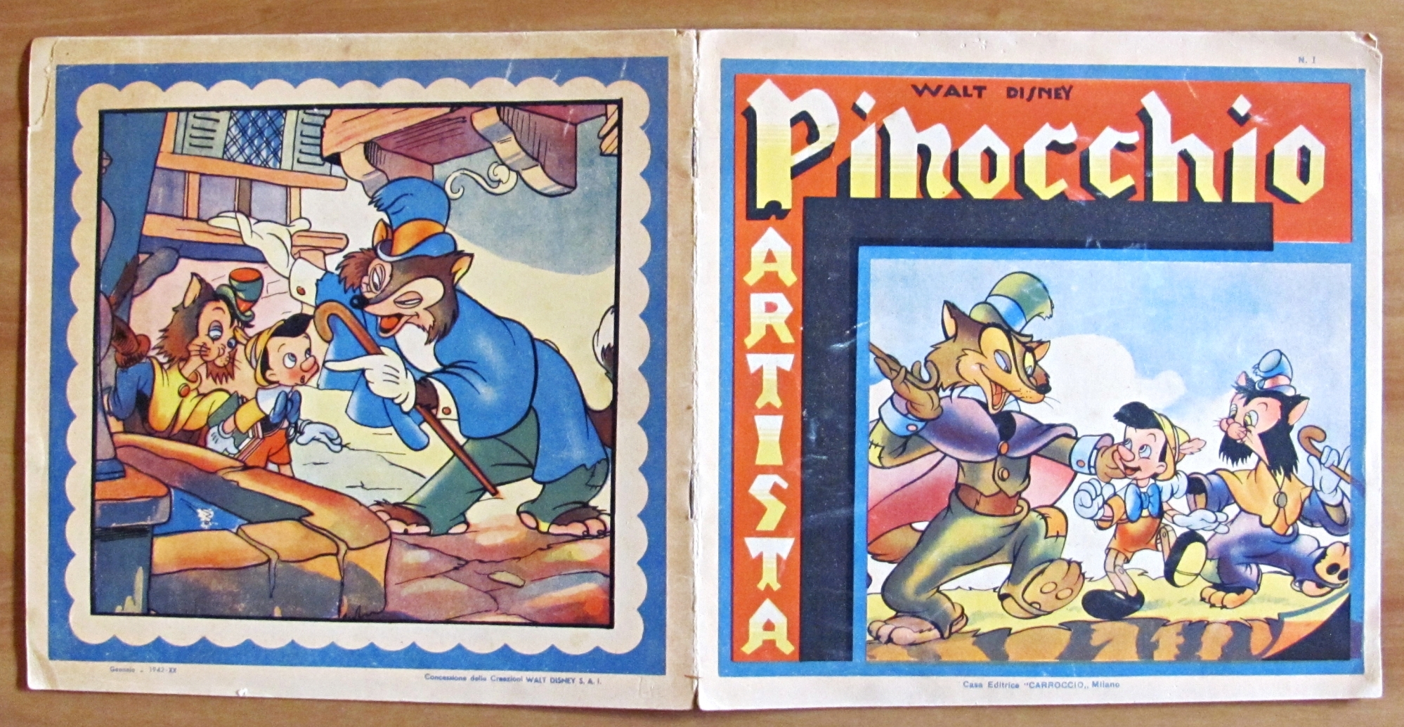 PINOCCHIO ARTISTA - Album da colorare, 1942