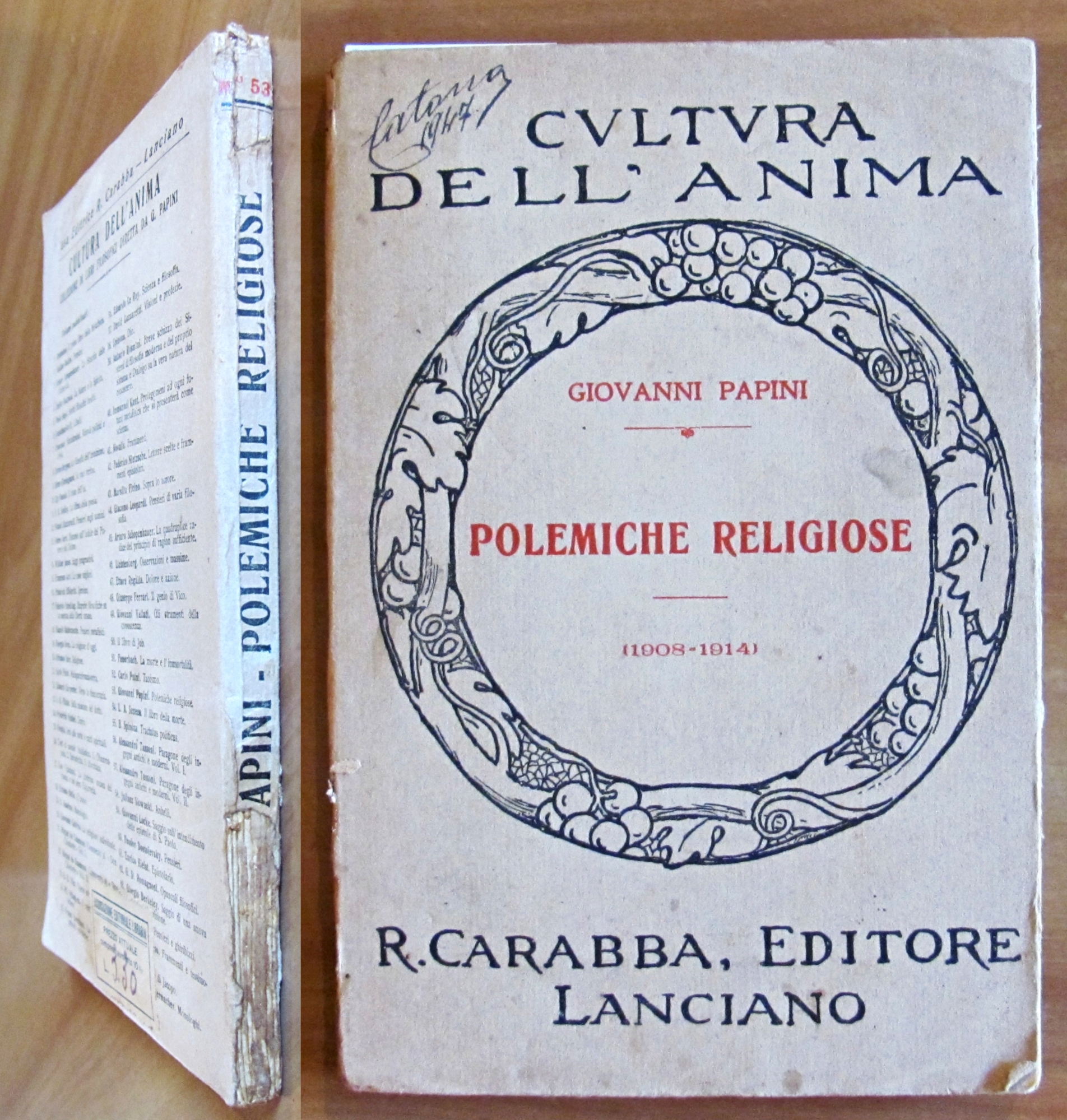 POLEMICHE RELIGIOSE (1908-1914) - Cultura dell'Anima, 1920