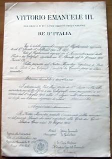 Poste E Telegrafi. Decreto/Promozione. Vittorio Emanuele Iii. Re D'Italia