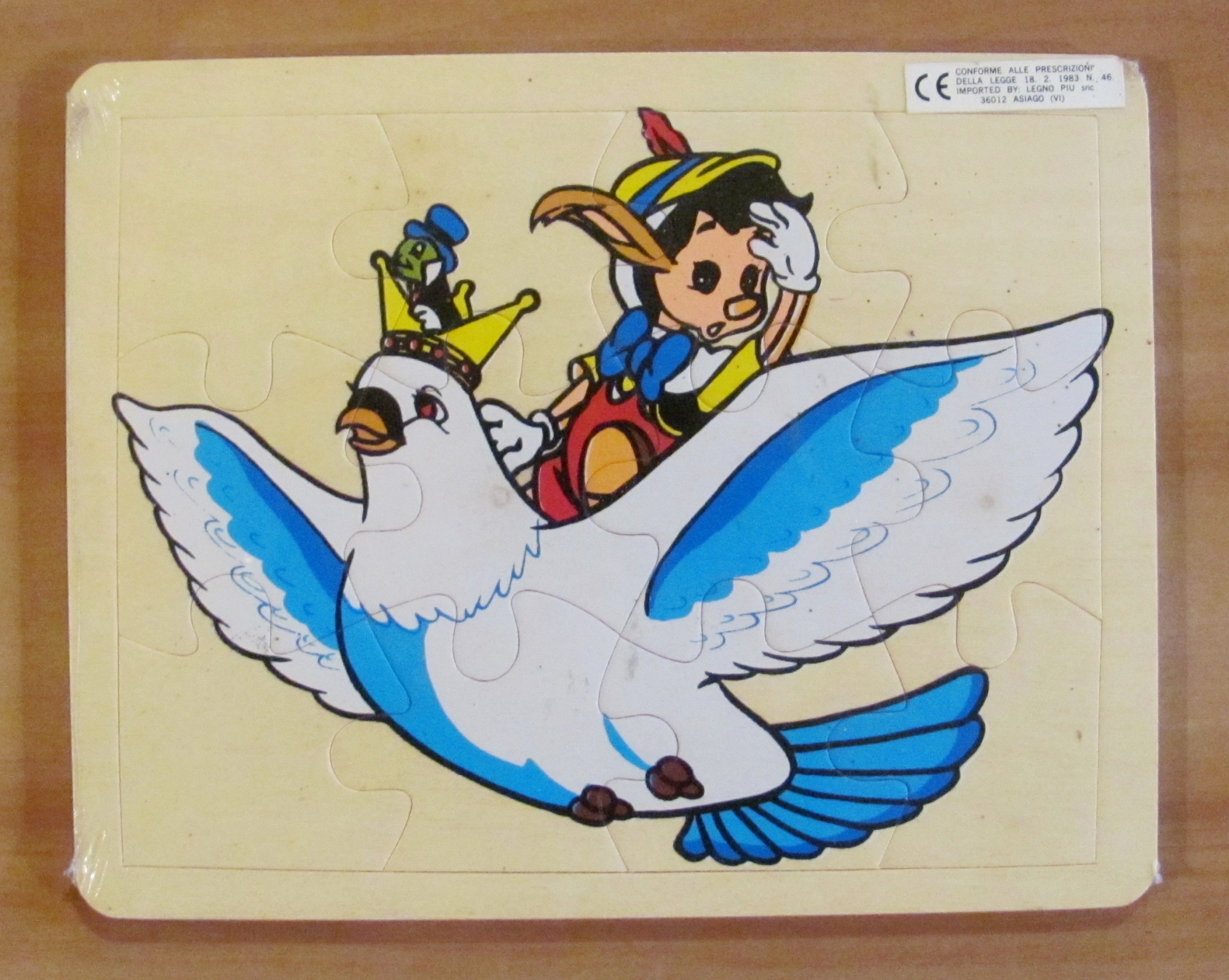 Puzzle in Legno PINOCCHIO, anni '80/90 - BLISTERATO