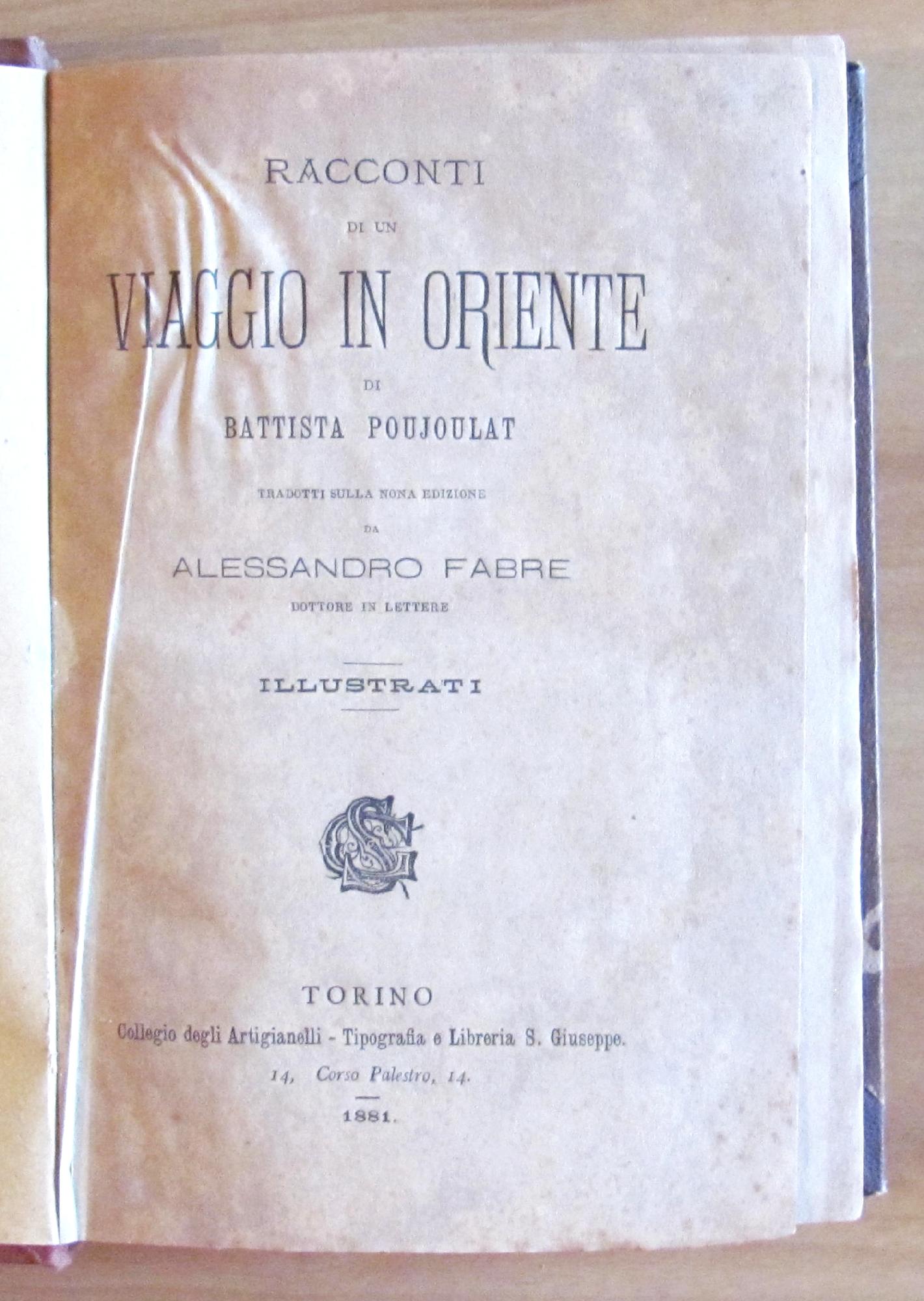 RACCONTI DI UN VIAGGIO IN ORIENTE - I edizione italiana …