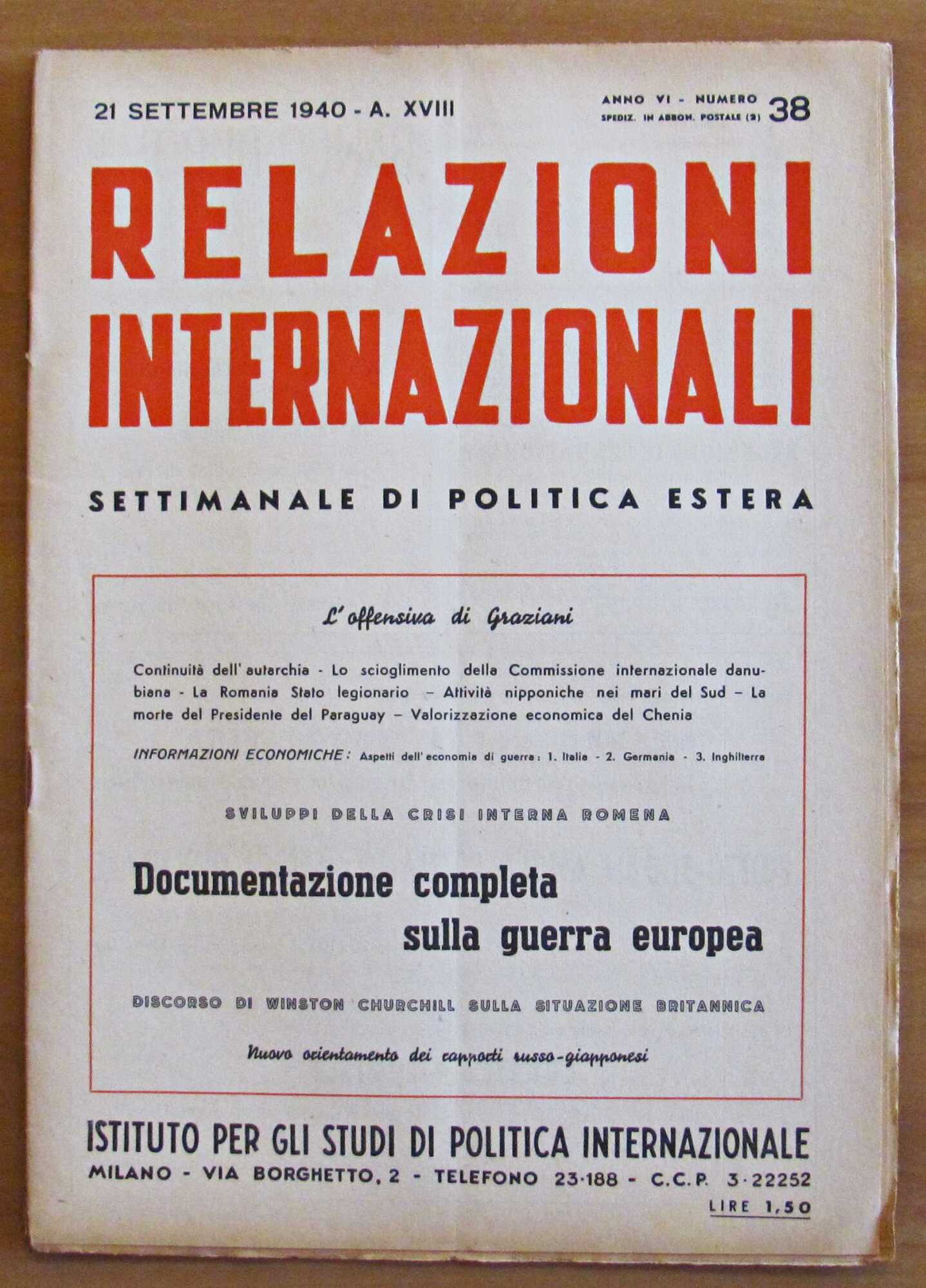 RELAZIONI INTERNAZIONALI N.38 - Settimanale di Politica Estera - 21 …