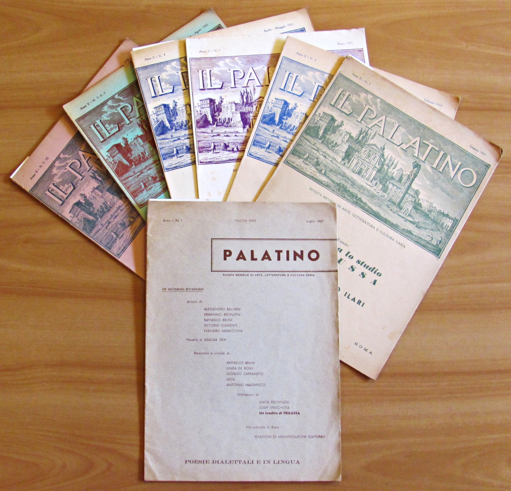 Rivista IL PALATINO Lotto di 6 Fascicoli, 1955 N.1/10 (-N.8) …