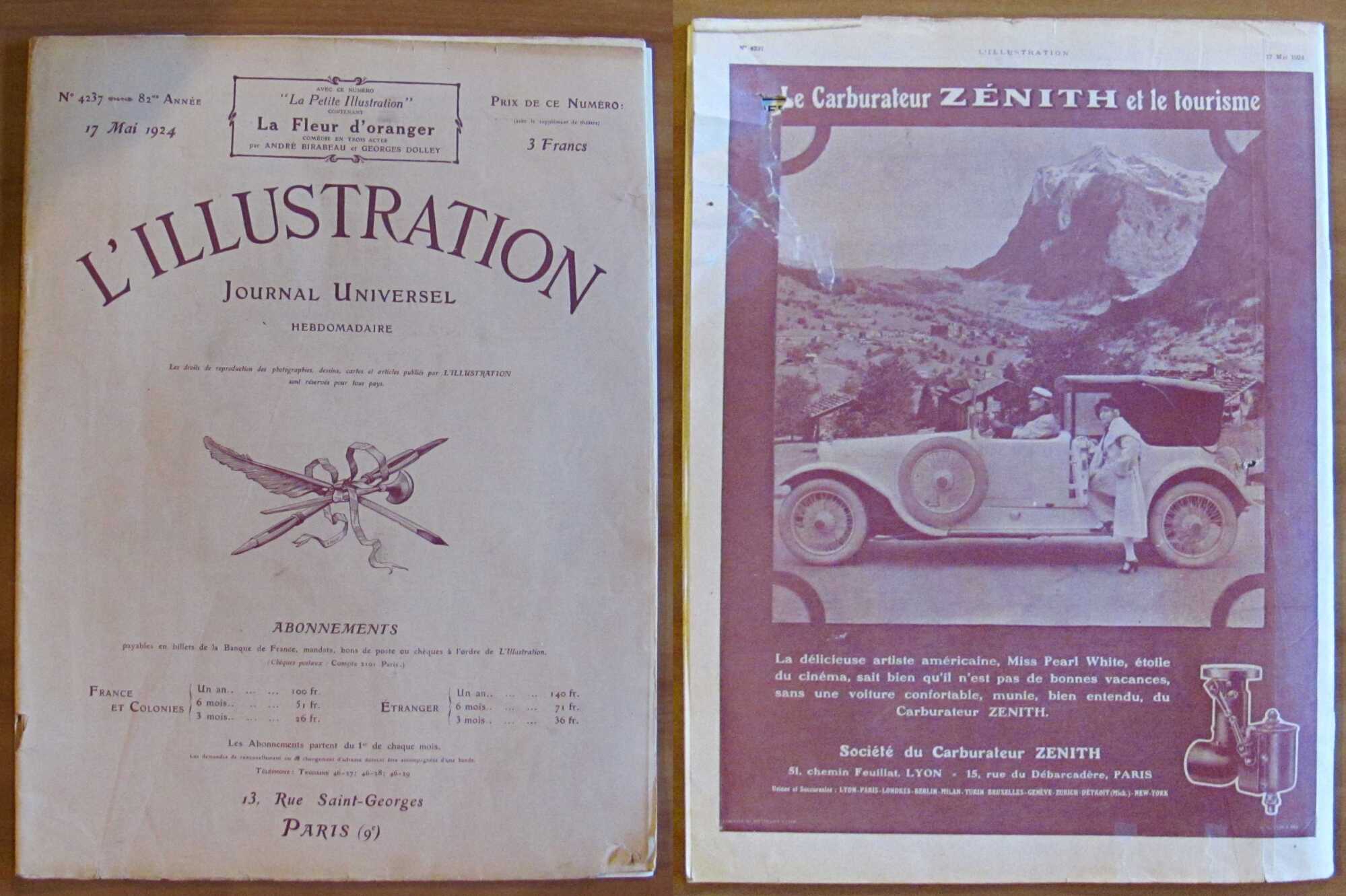 Rivista L'ILLUSTRATION Journal Universel N.4237 - 17 Mai 1924