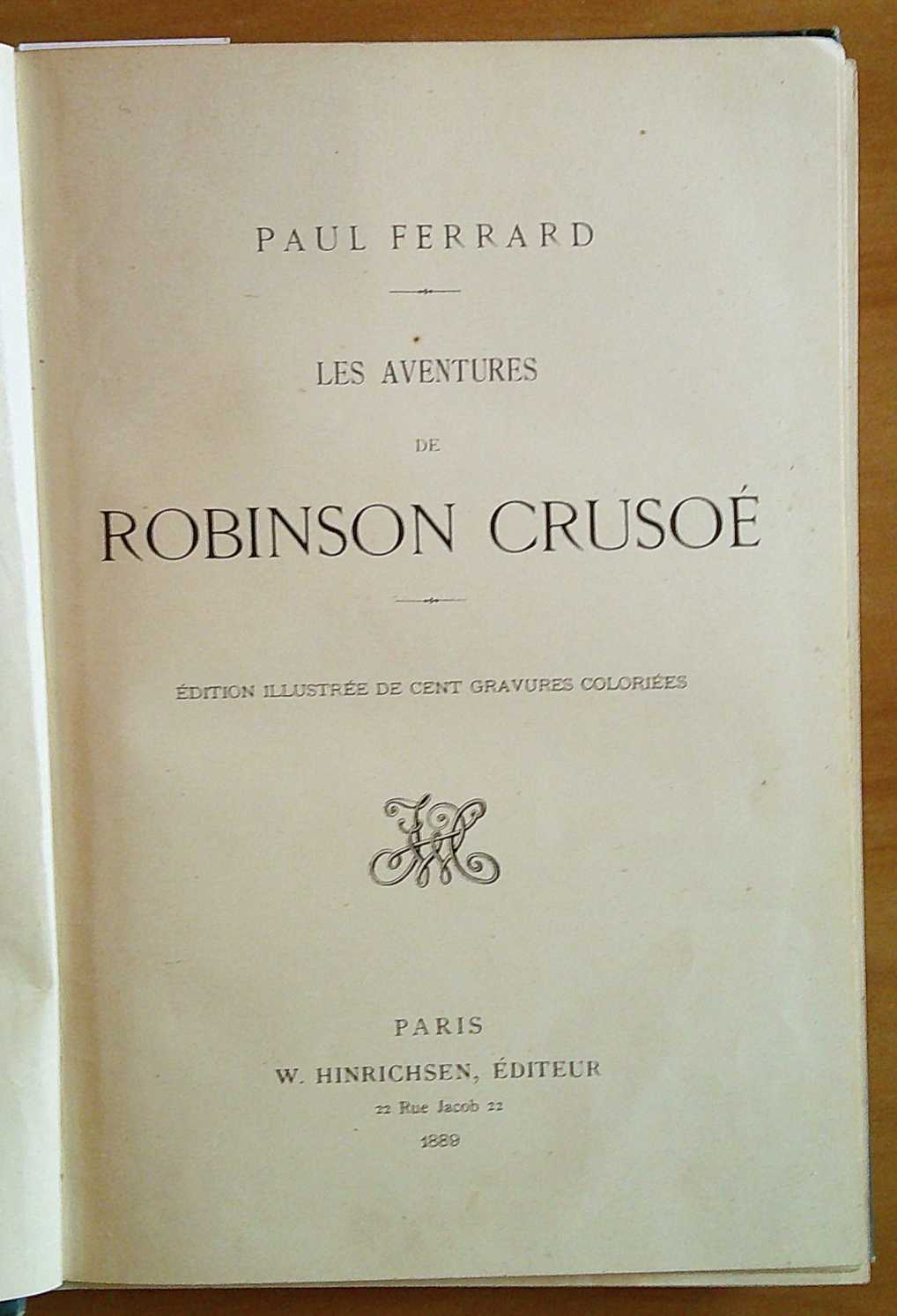 ROBINSON CRUSOE', 1889 - ill. SCHAEFER