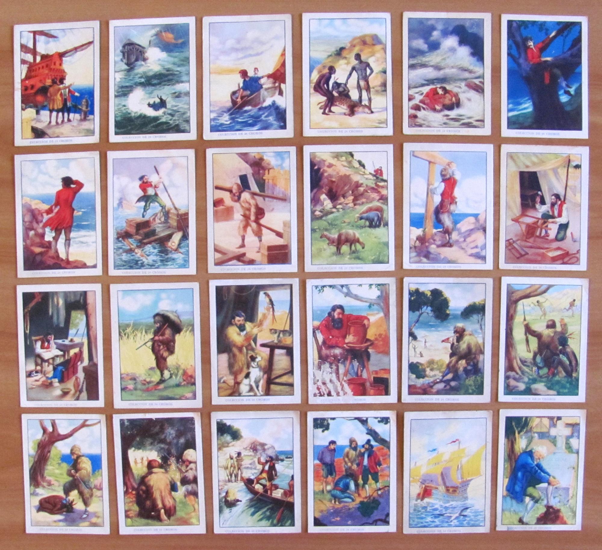 Serie Completa 24 Figurine AVENTURAS DE ROBINSON - Chocolates Jaime …