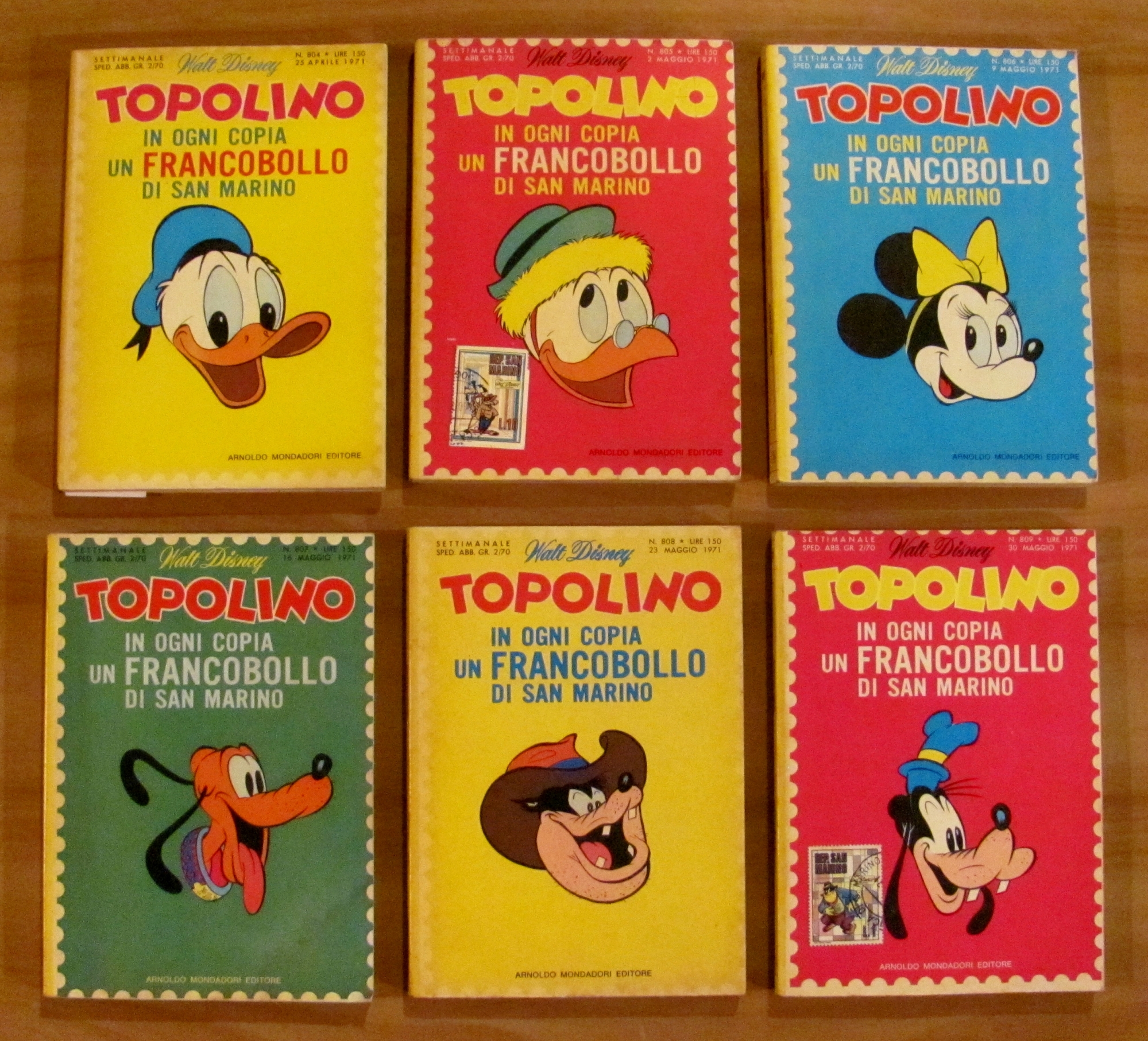 Serie COMPLETA di 6 TOPOLINO Libretto FRANCOBOLLO SAN MARINO N.804/09 …