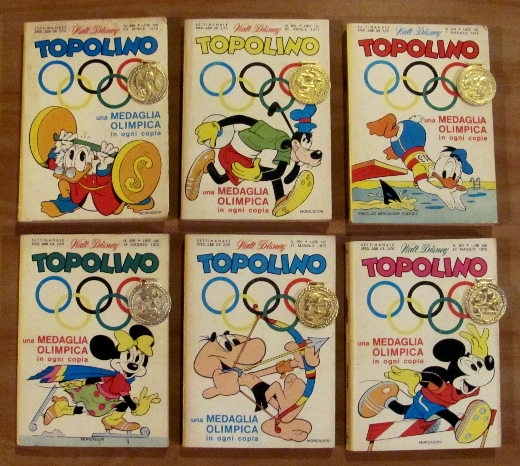 Serie COMPLETA di 6 TOPOLINO Libretto MEDAGLIA OLIMPICA N.856/861 - …