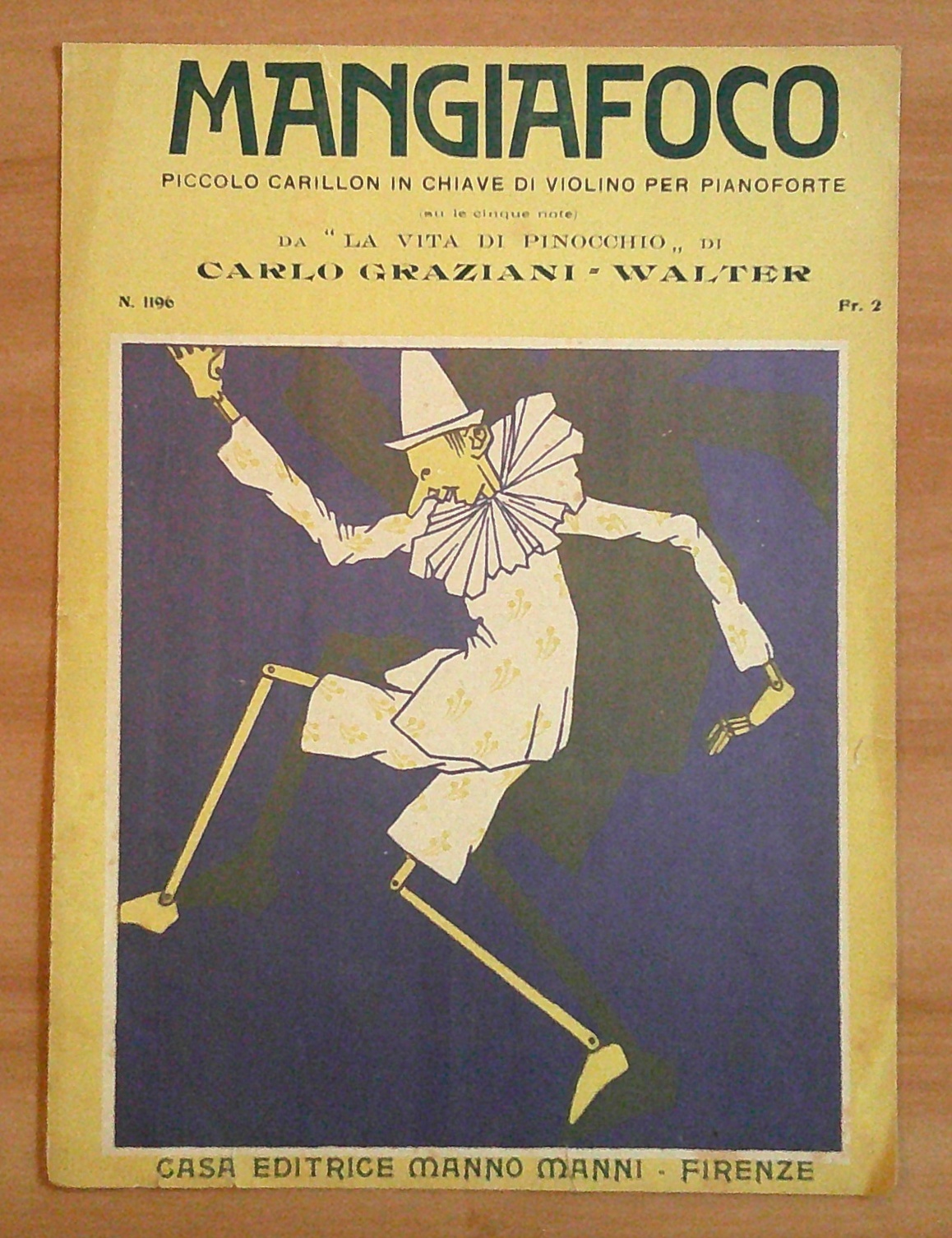 Spartito MANGIAFUOCO, anni '20 Musiche C.G. Walter