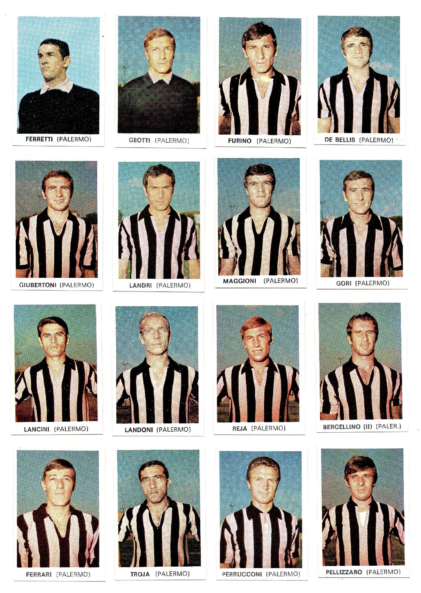SQUADRA PALERMO - 16 FIGURINE CALCIATORI EDIS, 1968-69 - DA …