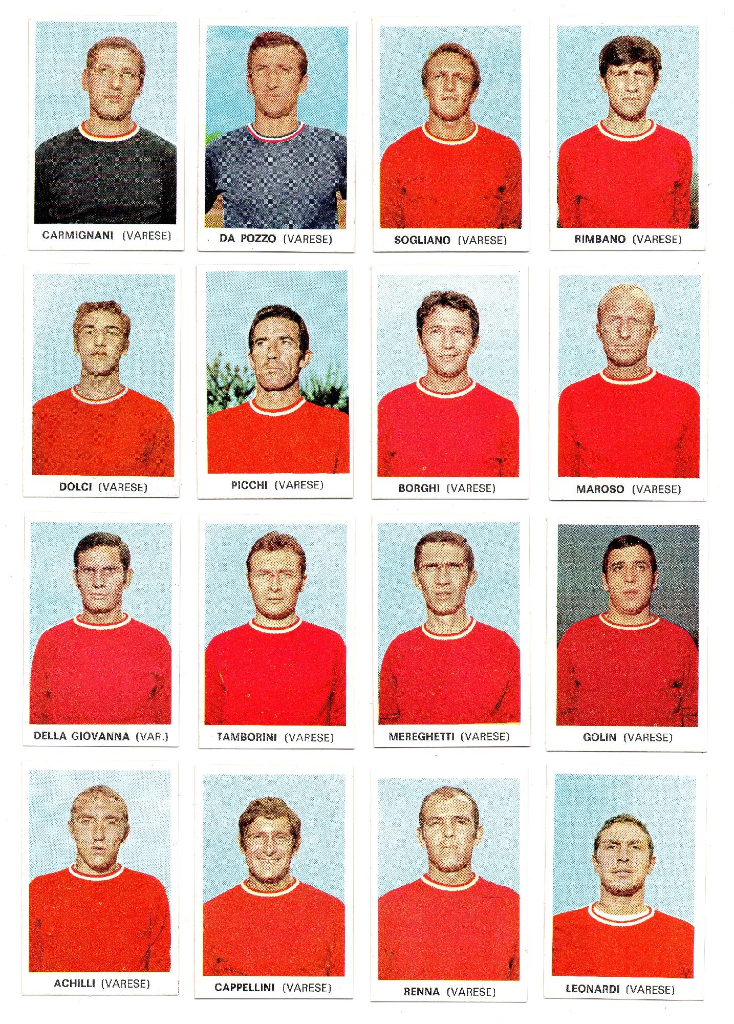 SQUADRA VARESE - 16 FIGURINE CALCIATORI EDIS, 1968-69 - DA …