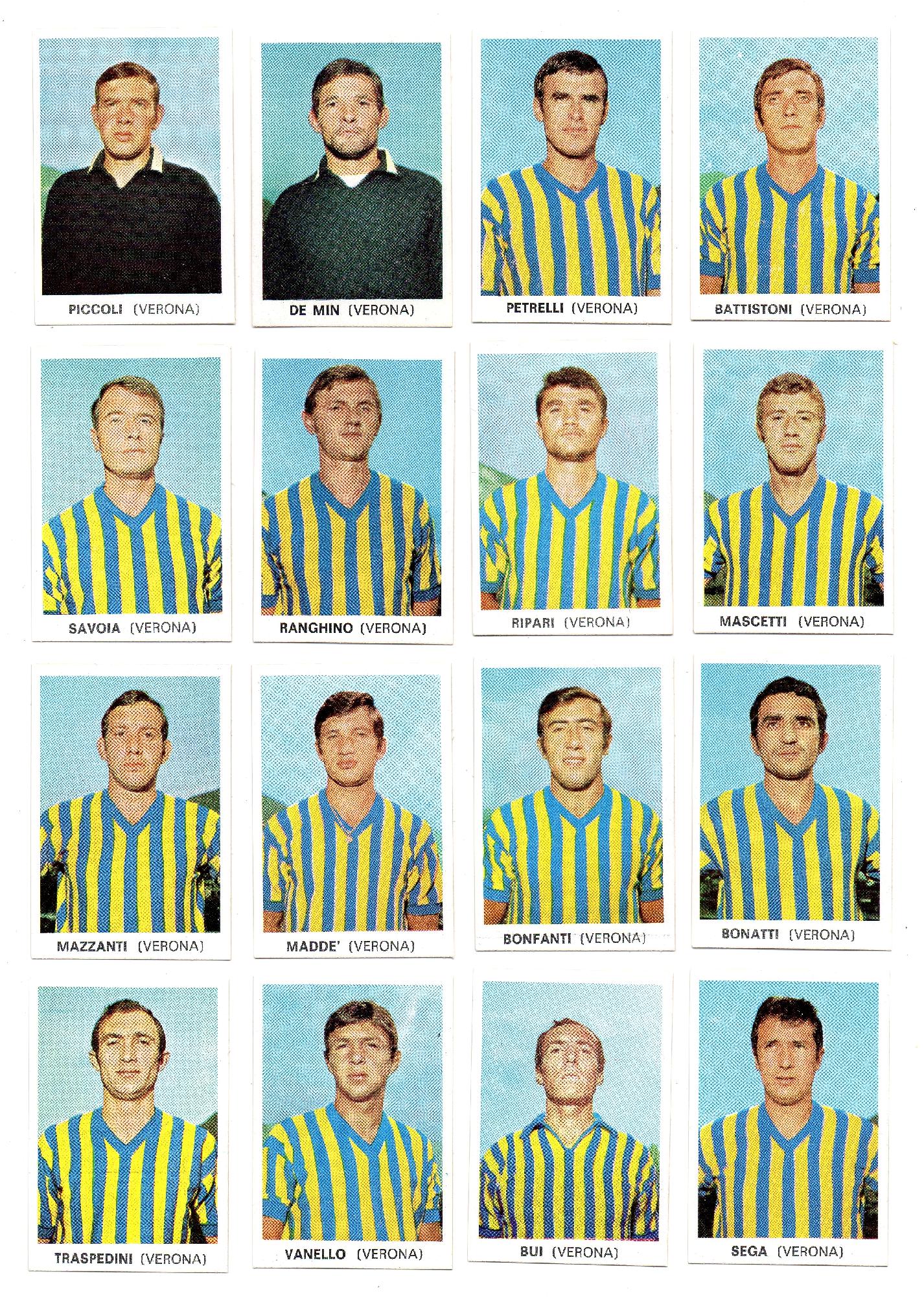 SQUADRA VERONA - 16 FIGURINE CALCIATORI EDIS, 1968-69 - DA …