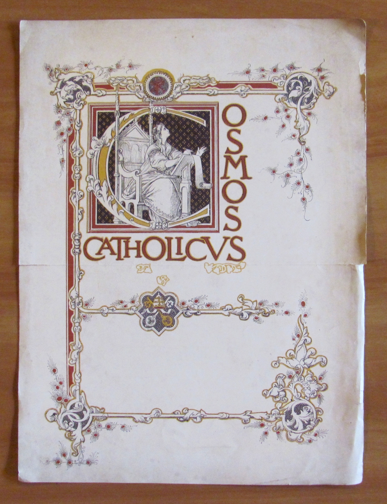 Stampa per Bozza Copertina Rivista COSMOS CATHOLICUS - 1900 (Lit. …
