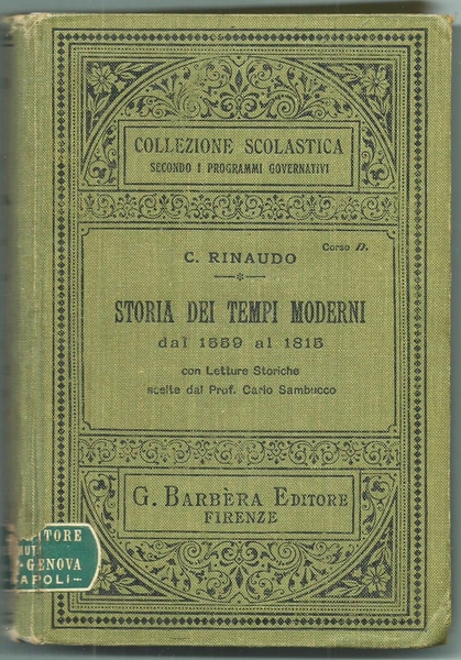 STORIA DEI TEMPI MODERNI DAL 1559 AL 1815 - Collezione …