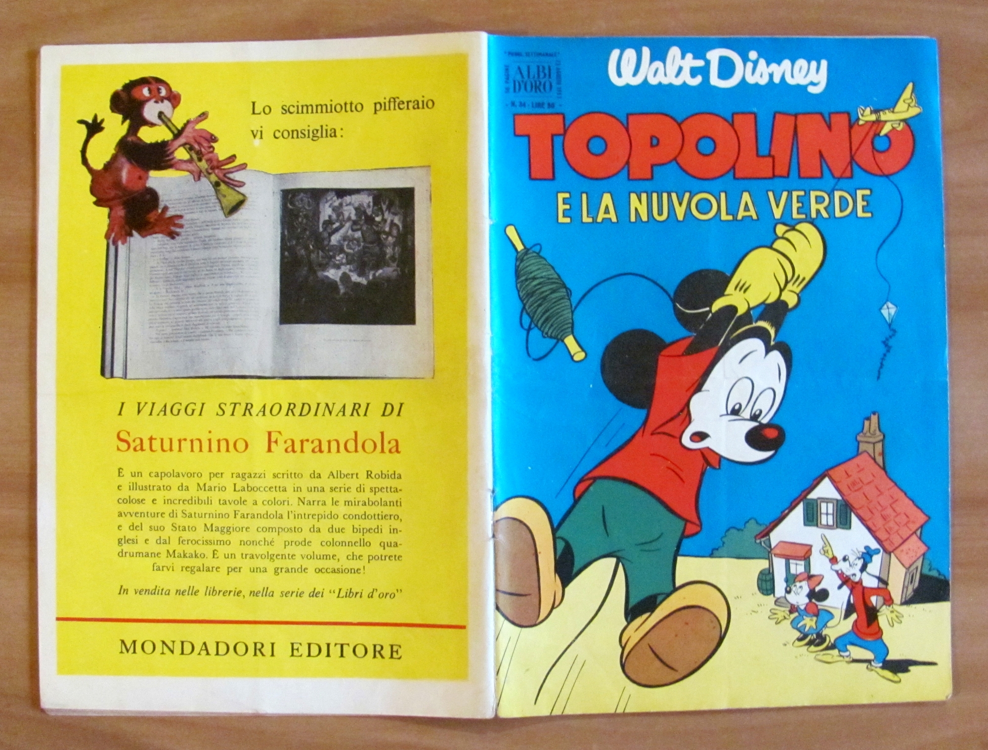TOPOLINO E LA NUVOLA VERDE - Albo d'Oro N.34, 1953