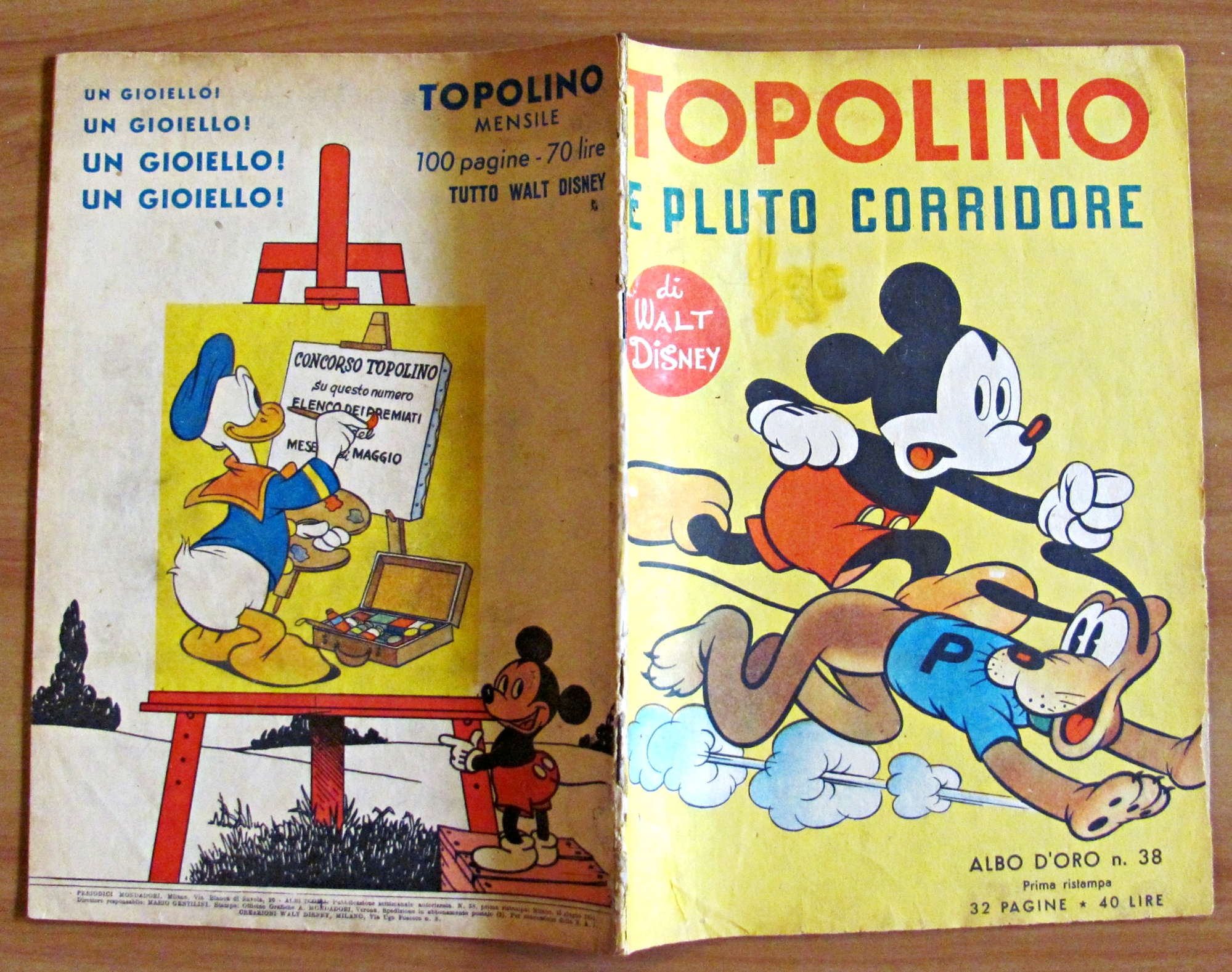 TOPOLINO E PLUTO CORRIDORE - Albo d'Oro N.38 - Prima …