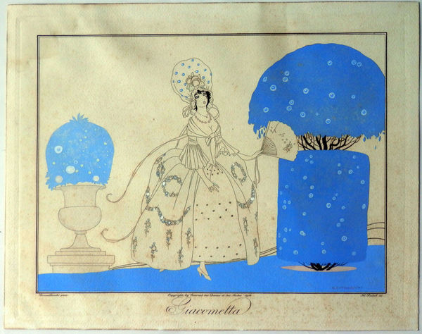 UMBERTO BRUNELLESCHI - "GIACOMETTA" - POCHOIR ART DECO 1914