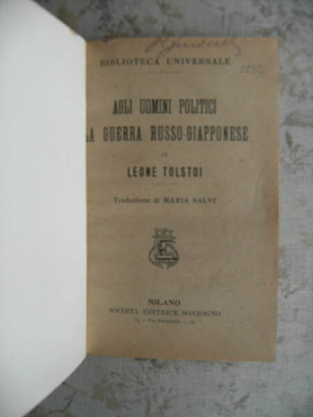 AGLI UOMINI POLITICI. LA GUERRA RUSSO-GIAPPONESE