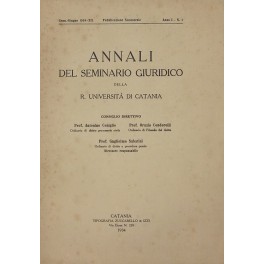 Annali del Seminario Giuridico della R. Università di Catania, Anno …