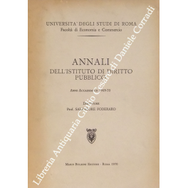 Annali dell'istituto di diritto pubblico. Anno Accademico 1969-70