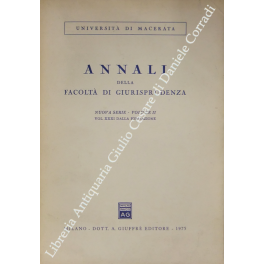 Annali della Facoltà di Giurisprudenza dell'Università di Macerata. Nuova serie …