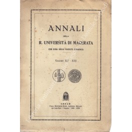 Annali della Facoltà di Giurisprudenza dell'Università di Macerata. Volume XII …