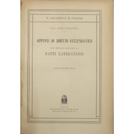 Appunti di diritto ecclesiastico con speciale riguardo ai Patti Lateranensi. …