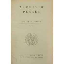 Archivio penale. Volume IX - Anno 1953