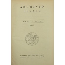Archivio penale. Volume VIII - Anno 1952